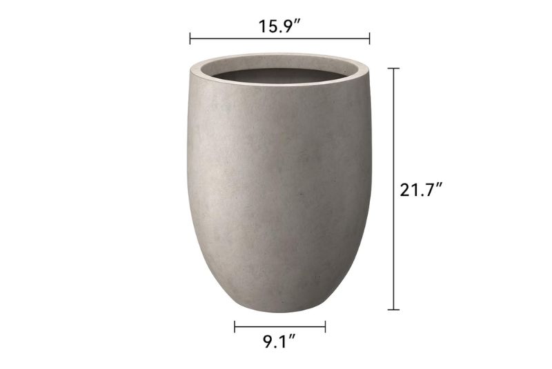 Kante 21.7 H Weathered Concrete Tall Planter